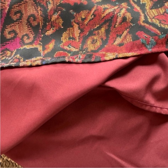 TAHARI ASL Print Lace Trim Tiered Midi Dress - Size 8 - Picture 13 of 16